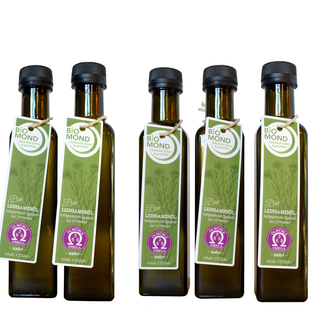 Bio Leinsamenöl 250ml 3+2, ungeröstet, ungefiltert, tagesfrisch