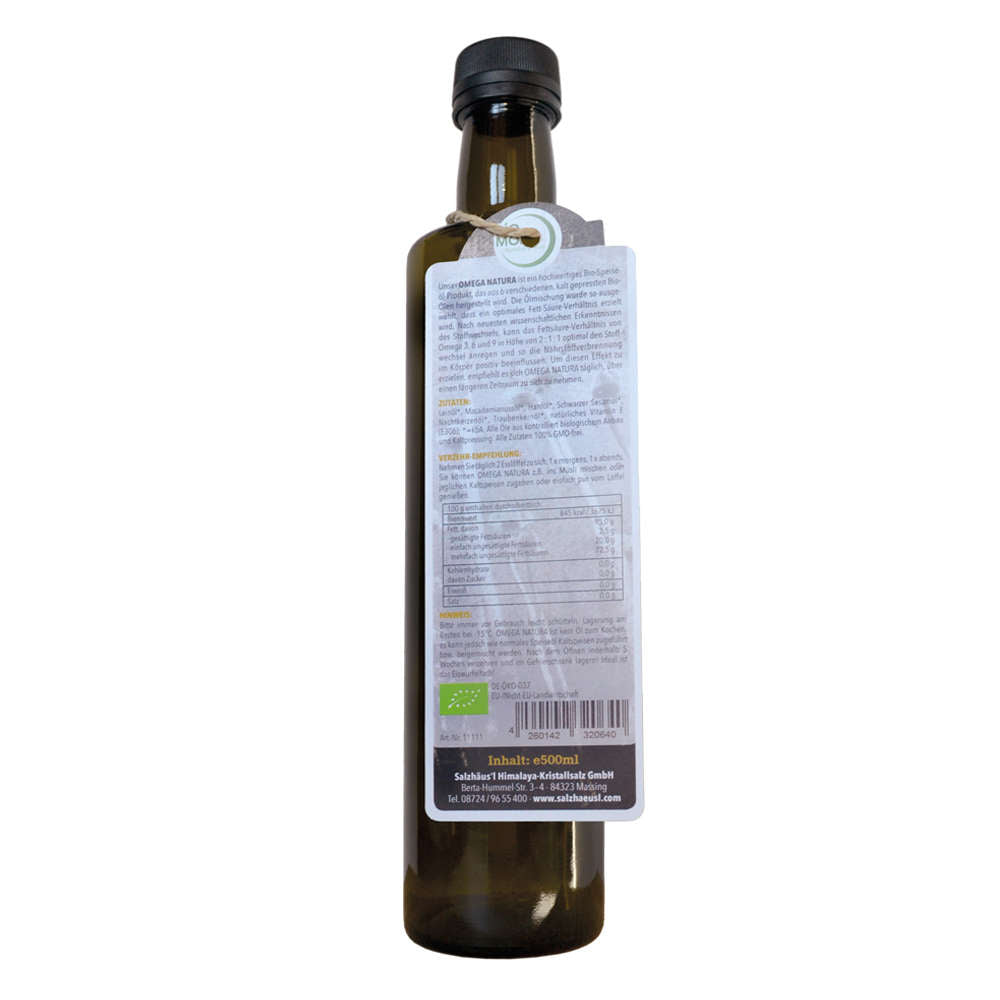 Bio Omega-Natura 500ml, hochwertige Omega 3/6/9 Bio-Speiseölmischung