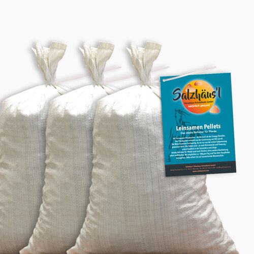 BIO Leinsamen-Pellets Futter Leckerli 3 x 10 kg / 2 + 1 GRATIS