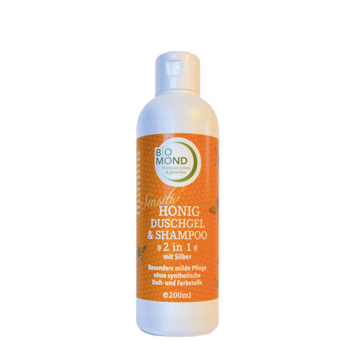 Honig Duschgel & Shampoo 200ml, mit Silber, Naturkosmetik