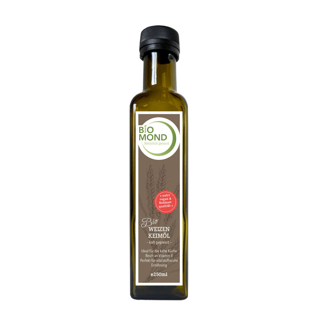 Bio-Weizenkeimöl 250ml, hoher Anteil an Vitamin A+D+E