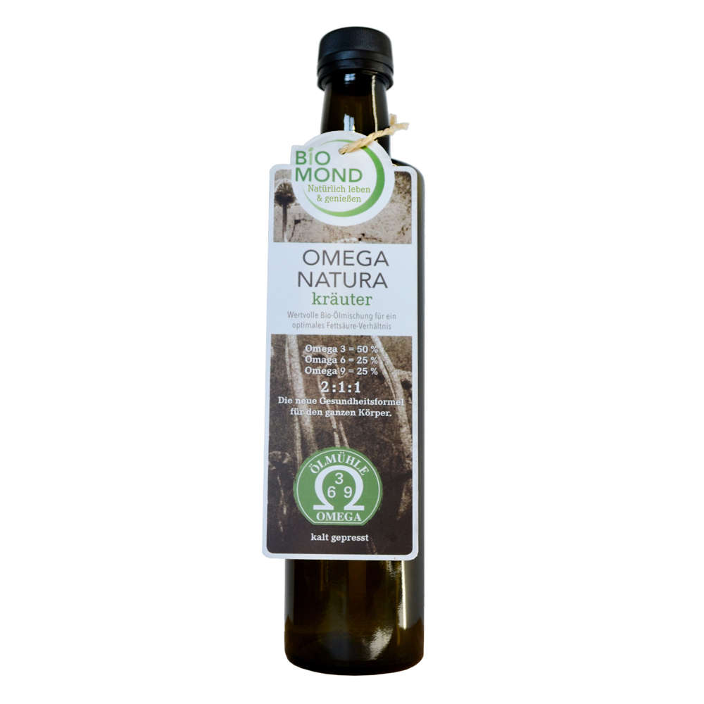 Bio Omega-Natura 500ml "Kräuter", hochwertige Omega 3/6/9 Bio-Speiseölmischung