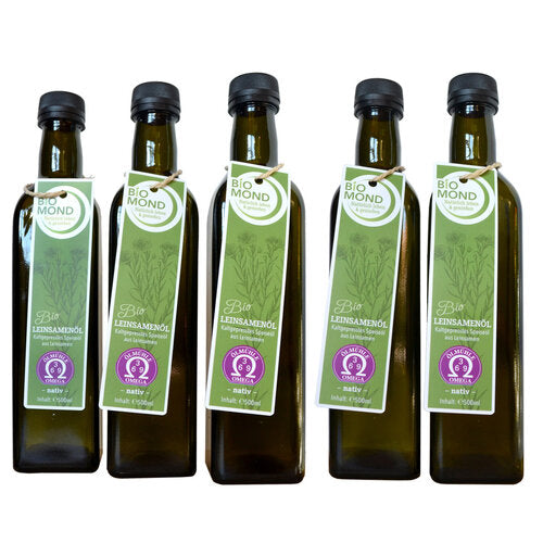 Bio Leinsamenöl 500ml 3+2, ungeröstet, ungefiltert, tagesfrisch