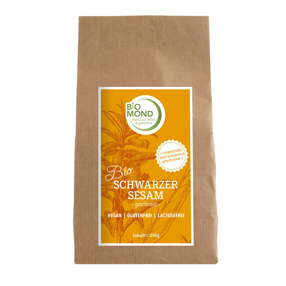 Bio-Schwarzer Sesam 250g, ungeschält, geschrotet