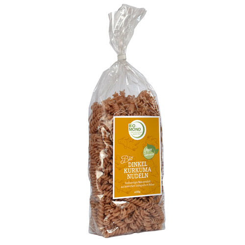 Bio Dinkel Kurkuma Nudeln 250g, Fusilli ohne Ei