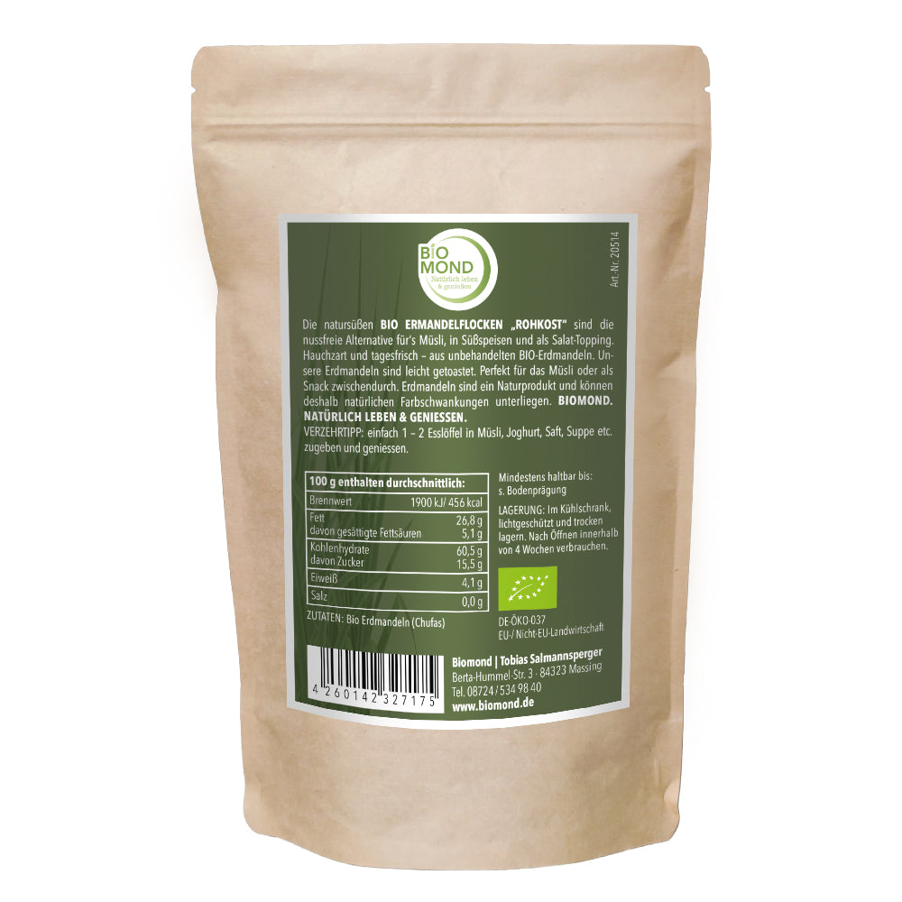 Bio Erdmandeln 450g, Rohkost-Flocken