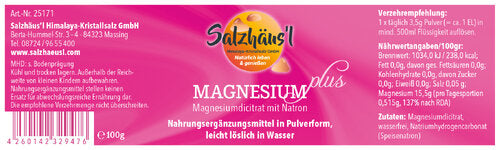 Magnesium plus 100g, Magnesiumzitrat in Pulverform