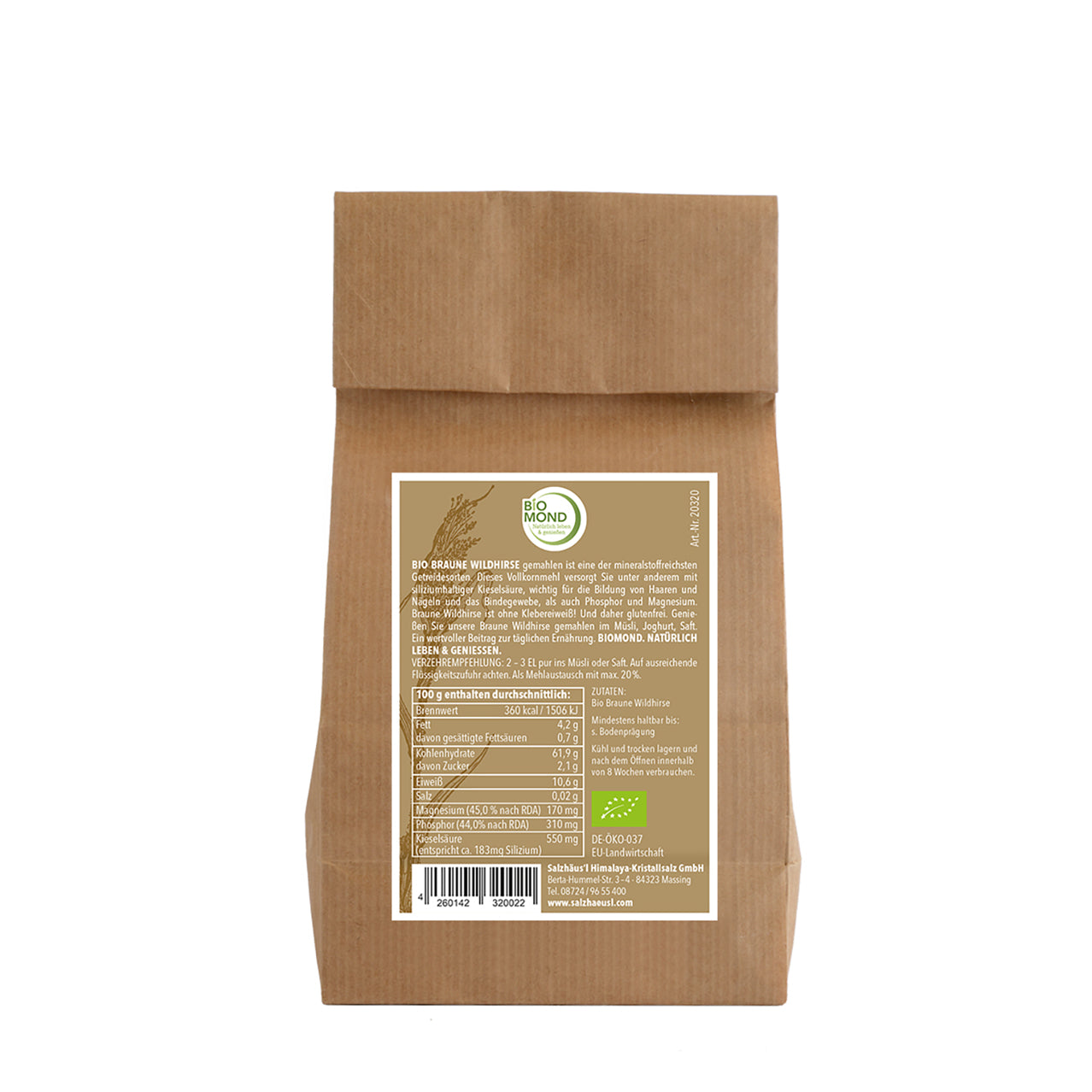 Bio Braune Wildhirse 2 x 1000g, tagesfrisch vermahlen