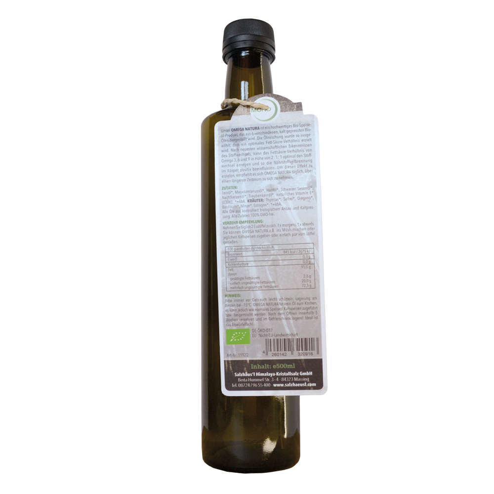 Bio Omega-Natura 500ml "Kräuter", hochwertige Omega 3/6/9 Bio-Speiseölmischung