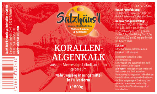 Korallenalgenkalk 500g Pulver, Lithothamnium Calcareum, Rotalge Meereskoralle