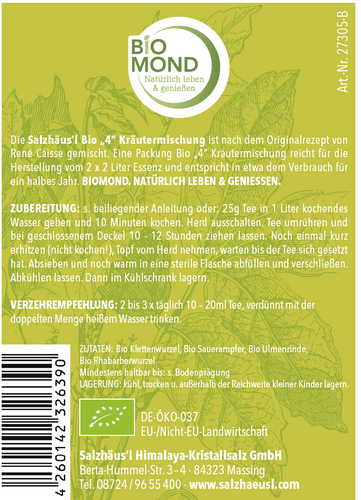 Bio *4*- Kräutermischung 115g,*Indianertee* René Caisse