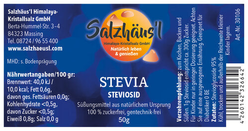 STEVIA Steviosid Pulver 50g / Süßungsmittel