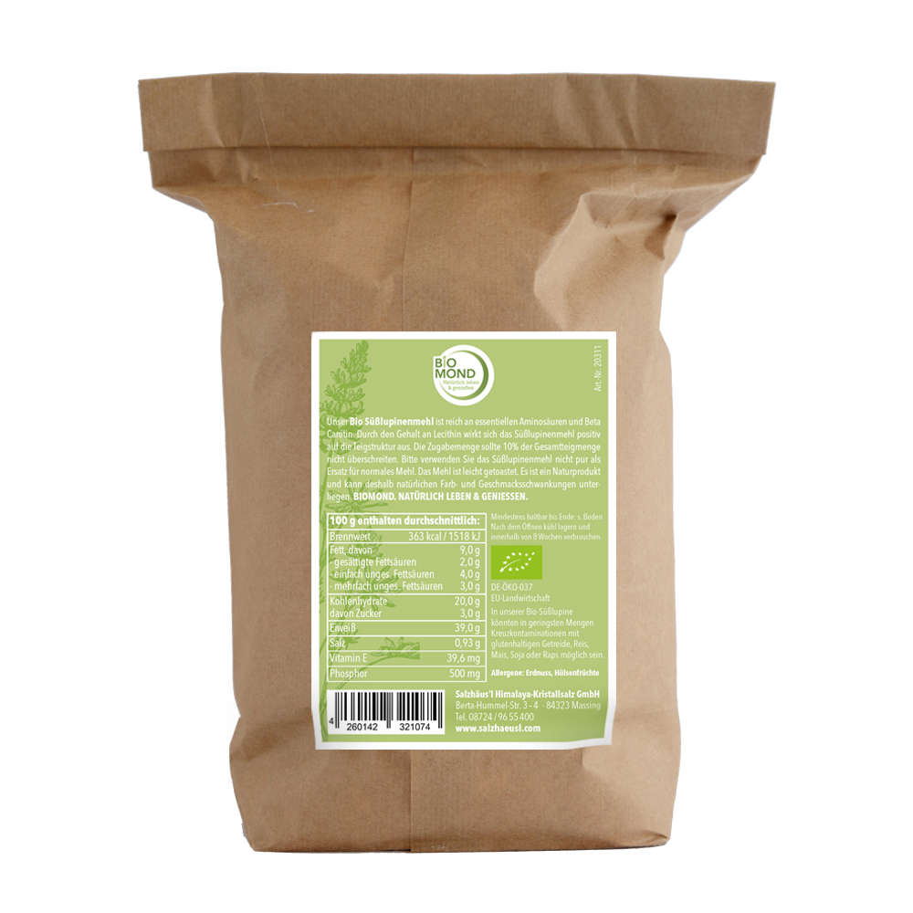 Bio-Süßlupinenmehl 1000g, pflanzliches Proteinpulver