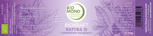 Biokraft Natura 15, 150g, Bitterkräuter Wurzel-Mix Pulver