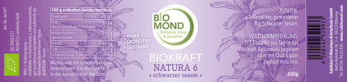 Biokraft Natura 6, 200g, schwarzer Sesam gemahlen