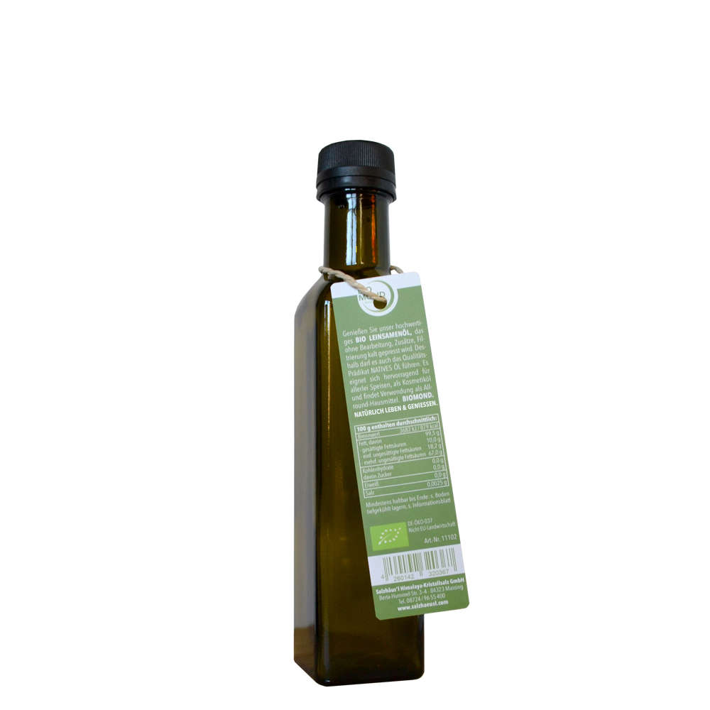 Bio Leinsamenöl 250ml 3+2, ungeröstet, ungefiltert, tagesfrisch