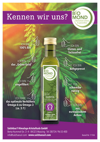 Bio-Hanföl 250ml, ungefiltert