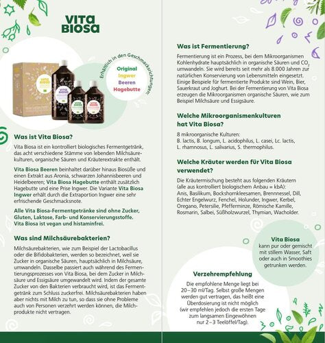 VITA BIOSA Kräuter 1000 ml Bio* DAS Original Kräuterfermentgetränk