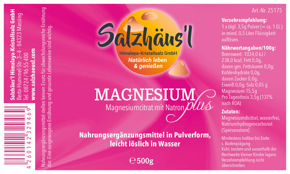Magnesium plus 500g, Magnesium in Pulverform