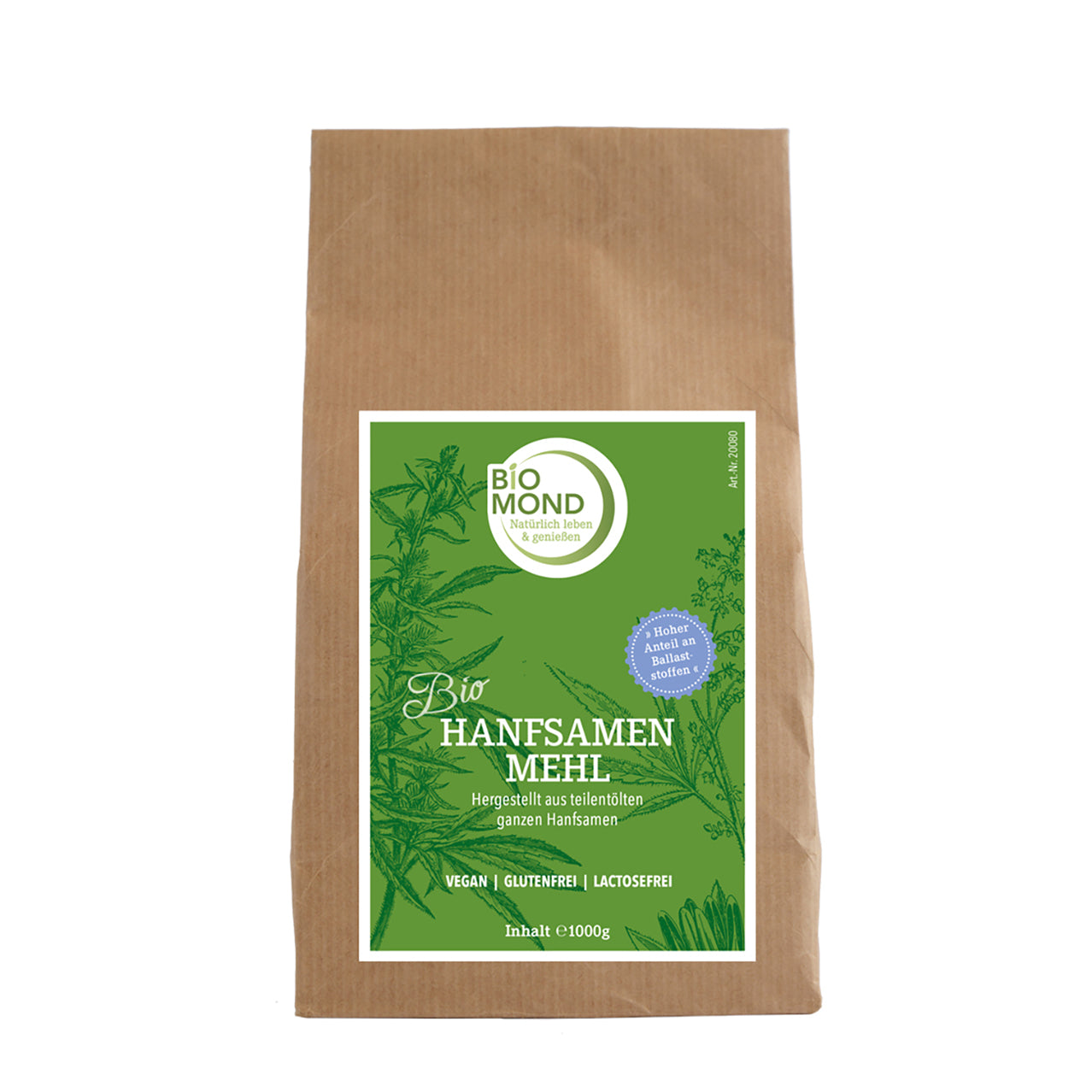 BIO Hanfsamenmehl 1000g, Hanf-Proteinpulver