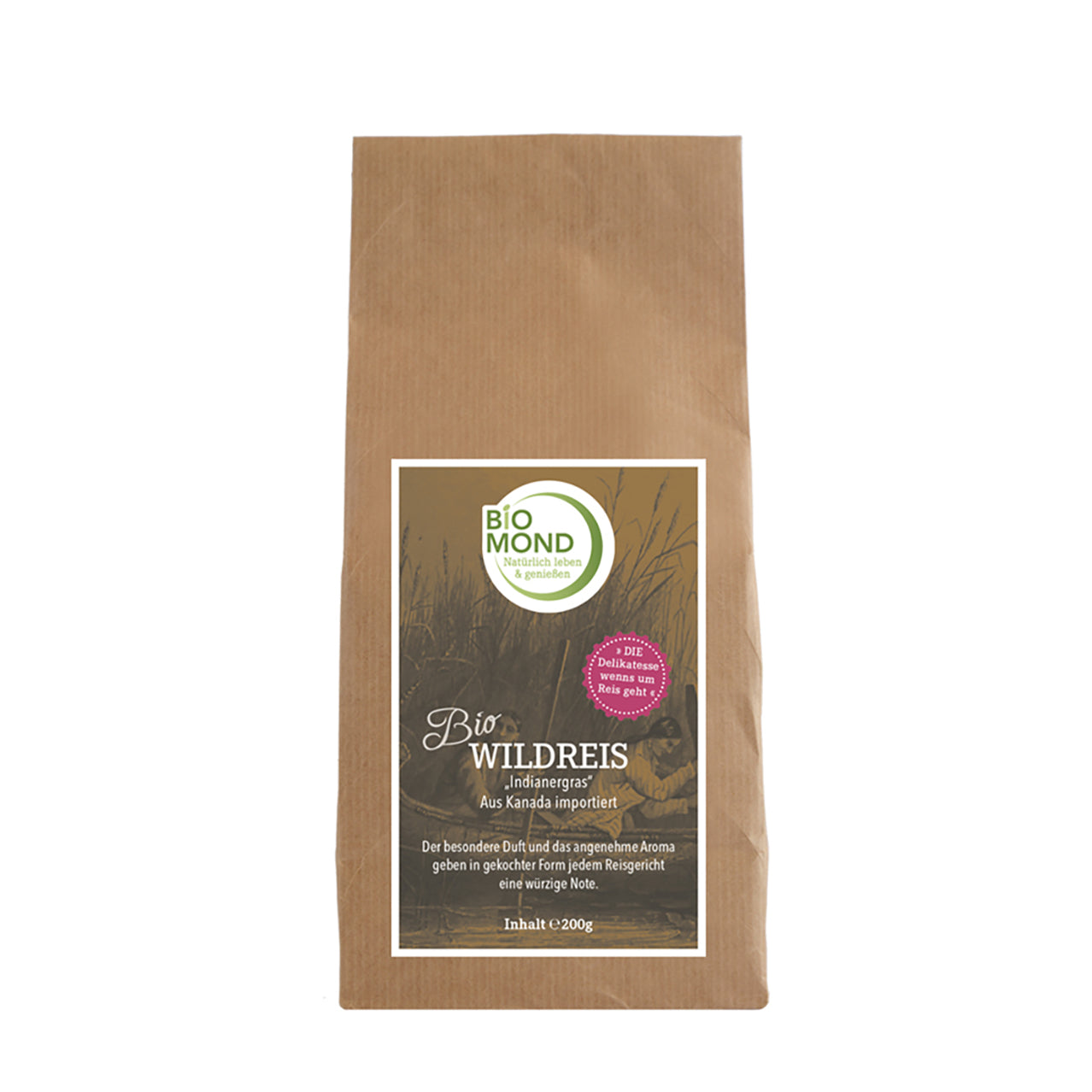 Bio Wildreis 200g "Indianergras" Premium Reis schwarz Kanada