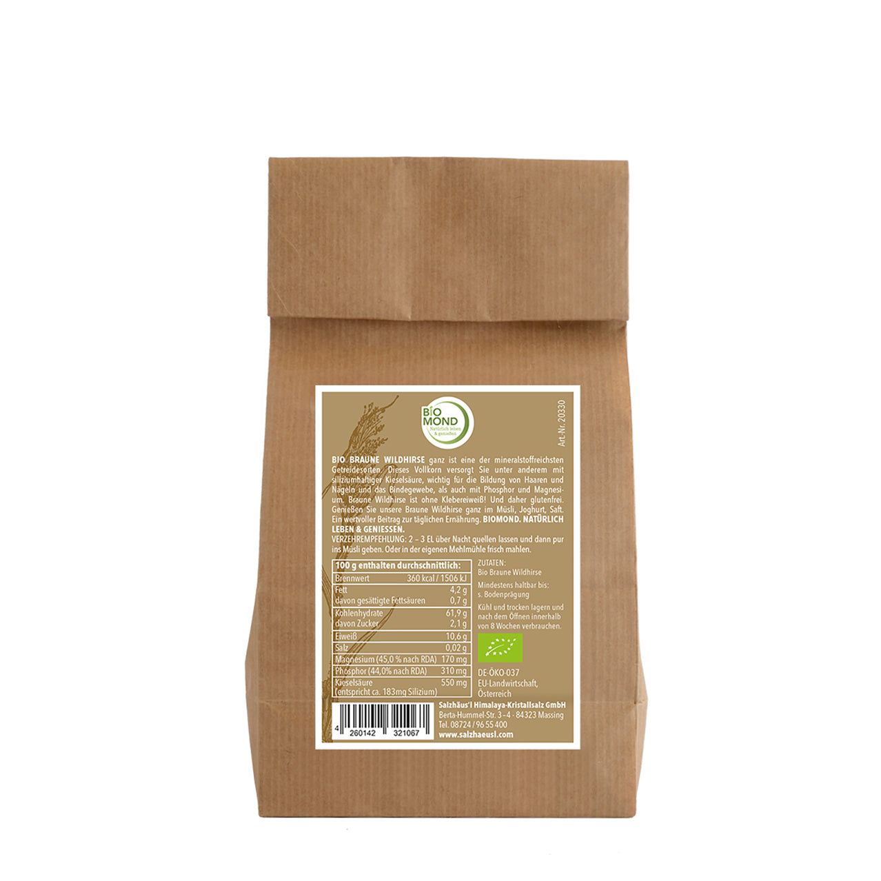 BIO Braune Wildhirse 1000g, ganz, ungeschält