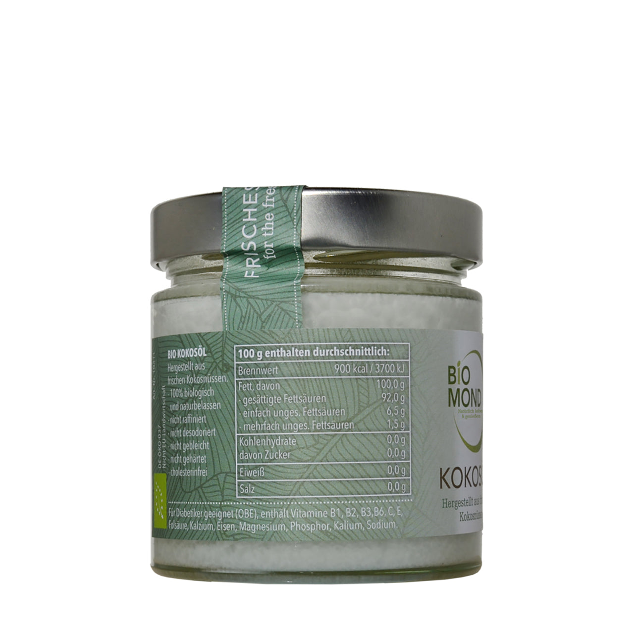 Bio Kokosöl 330ml, zum Kochen, aus frischen Kokosnüssen