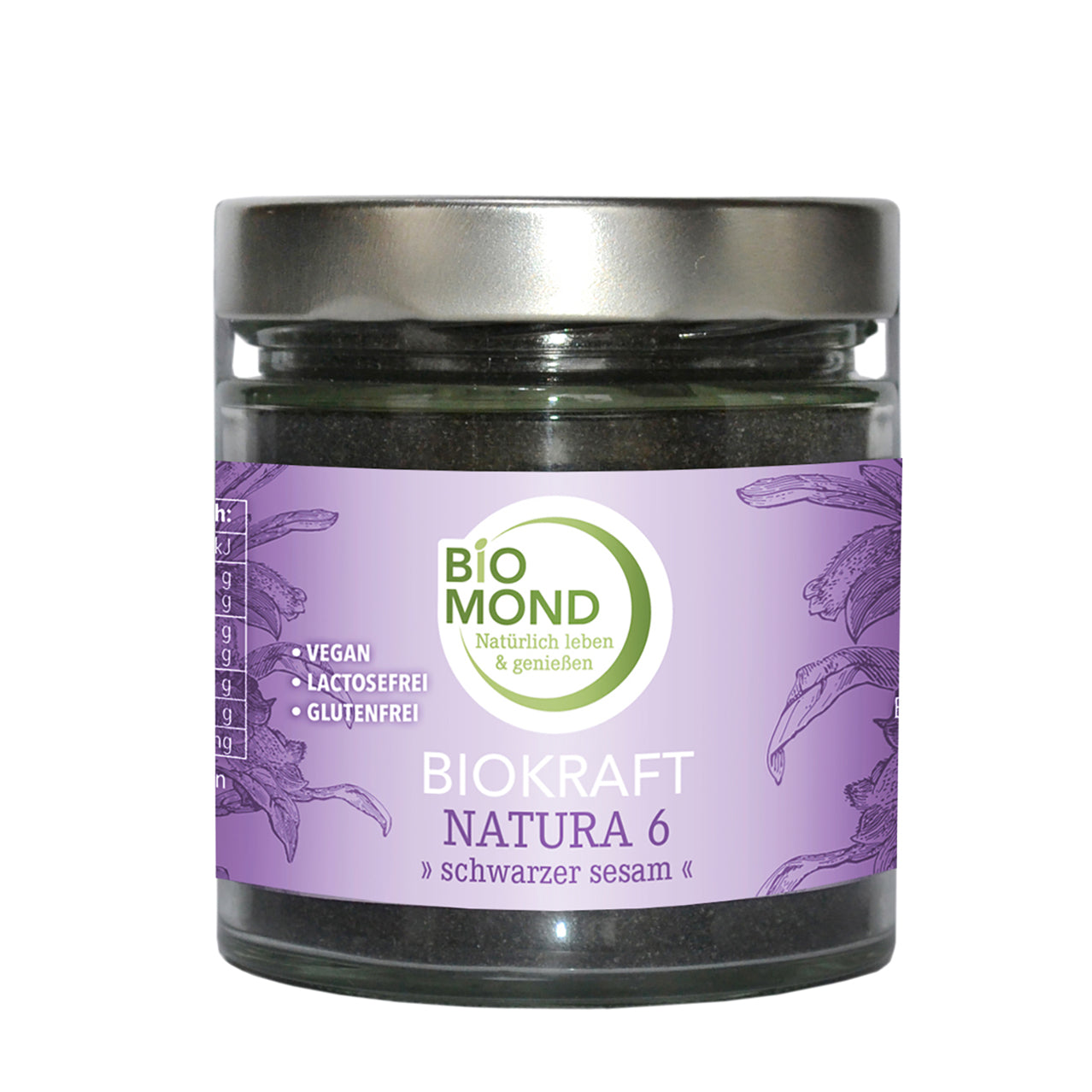 Biokraft Natura 6, 200g, schwarzer Sesam gemahlen