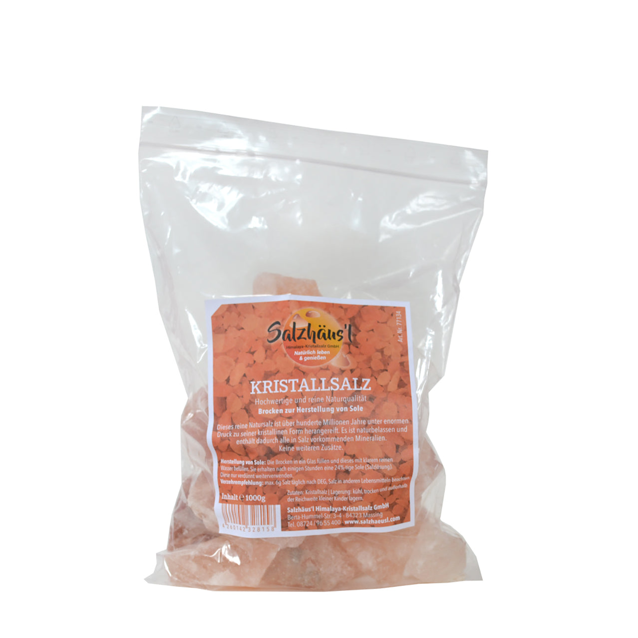 Kristallsalz 1kg, Brocken für die Sole, Nachfüllpack