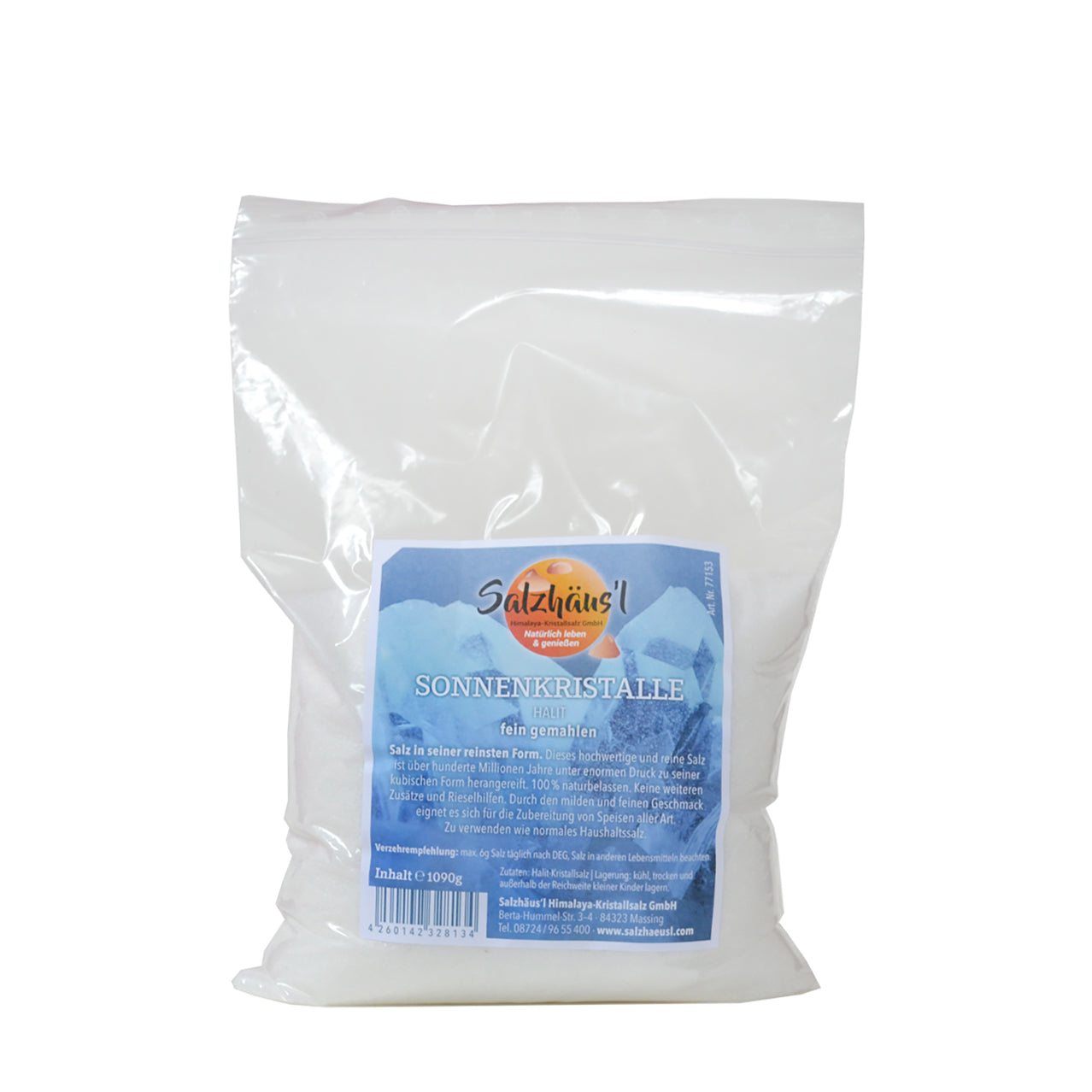 Sonnenkristalle (Halit) 1090g, gemahlen, Nachfüllpack