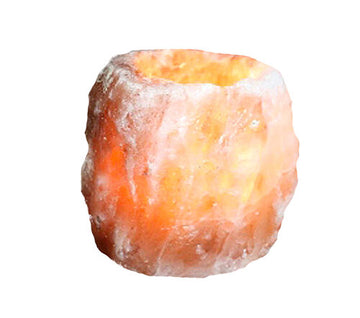 Salzkristall Teelichthalter 700 g, aus Kristallsalz Punjab/Pakistan
