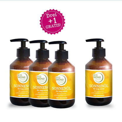 Bio Sonnenöl 200ml 3+1 AKTION, ohne Nanotechnologie, vegan