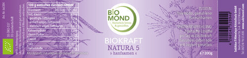 Biokraft Natura 5, 200g, Hanf-Proteinpulver