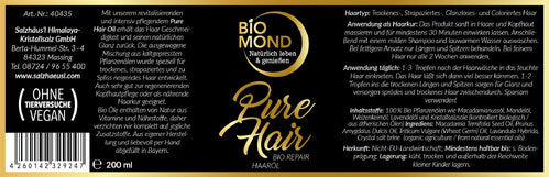 BIO Pure Hair 200ml, Repair Haaröl ohne Silikone