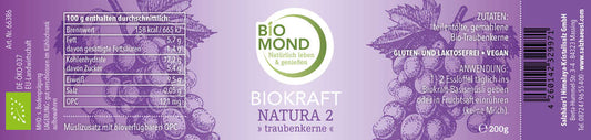 Biokraft Natura 2, 200g, Traubenkern-Pulver