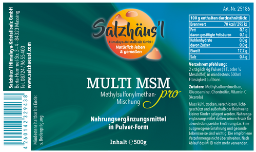 MSM 500g, Pulver, 100% rein