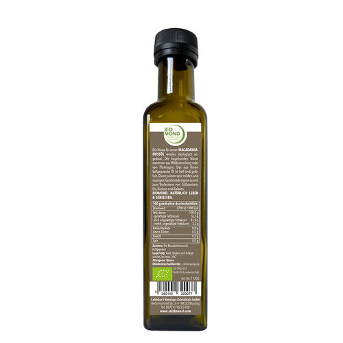 Bio Macadamianussöl 250ml, kaltgepresst, nativ