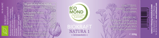 Biokraft Natura 1, 200g, BIO Leinsamen-Proteinpulver