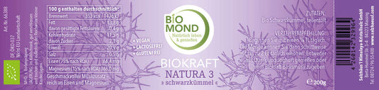 Biokraft Natura 3, 200g, Schwarzkümmel-Pulver