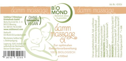 BIO Damm-Massageöl 100ml – natürliche Geburtsvorbereitung