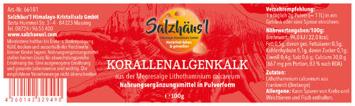 Korallenalgenkalk 100g Pulver,  Lithothamnium Calcareum, Rotalge Meereskoralle