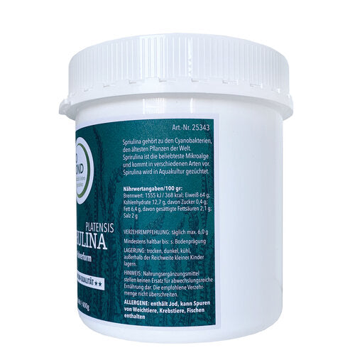 BIO Spirulina Platensis 400g, Algen Pulver Premium
