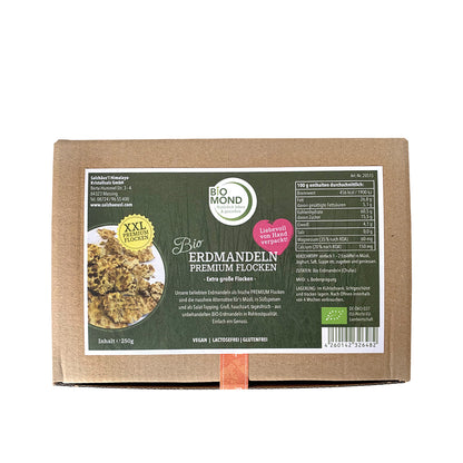 Bio Erdmandeln 250g, Premium Flocken XXL, Rohkost