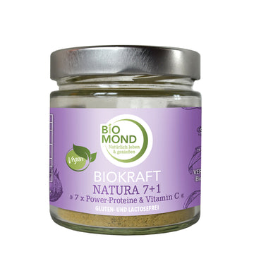 Biokraft Natura 7+1, 155 g, Power Proteine Pulver & Vitamin C