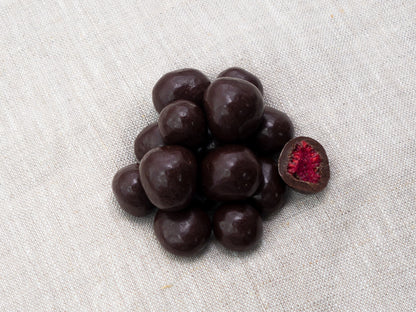 Bio Himbeere in Zartbitter-Schokolade, 50g