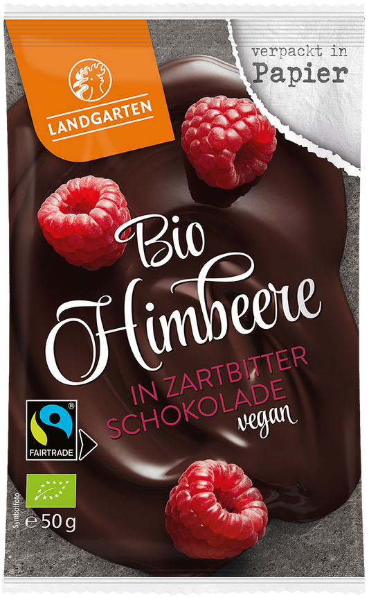 Bio Himbeere in Zartbitter-Schokolade, 50g