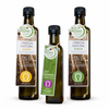 Omega Probier-Set – Bio-Leinsamenöl 250 ml + Bio Omega-Natura + Bio Omega-Natura Kräuter, je 500 ml