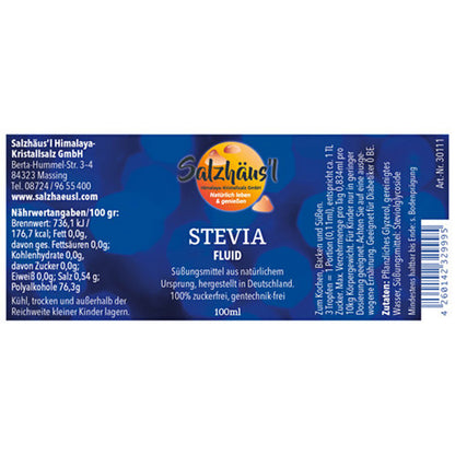 Stevia fluid 100ml, flüssiges Süßungsmittel