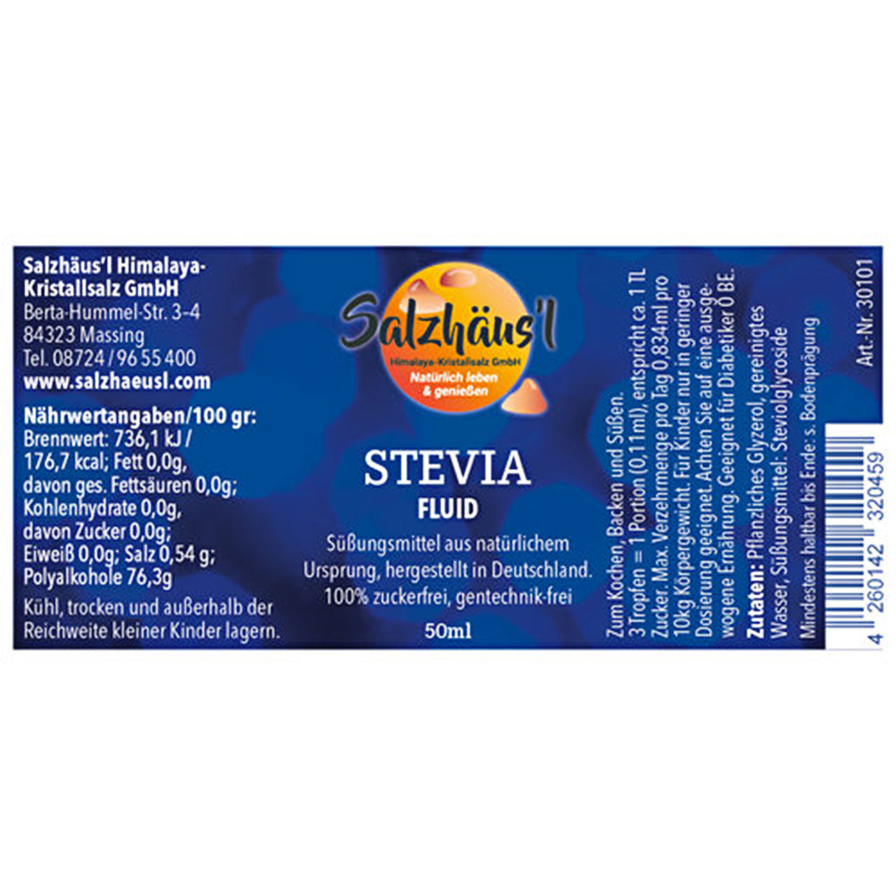 Stevia fluid 50ml, flüssiges Süßungsmittel