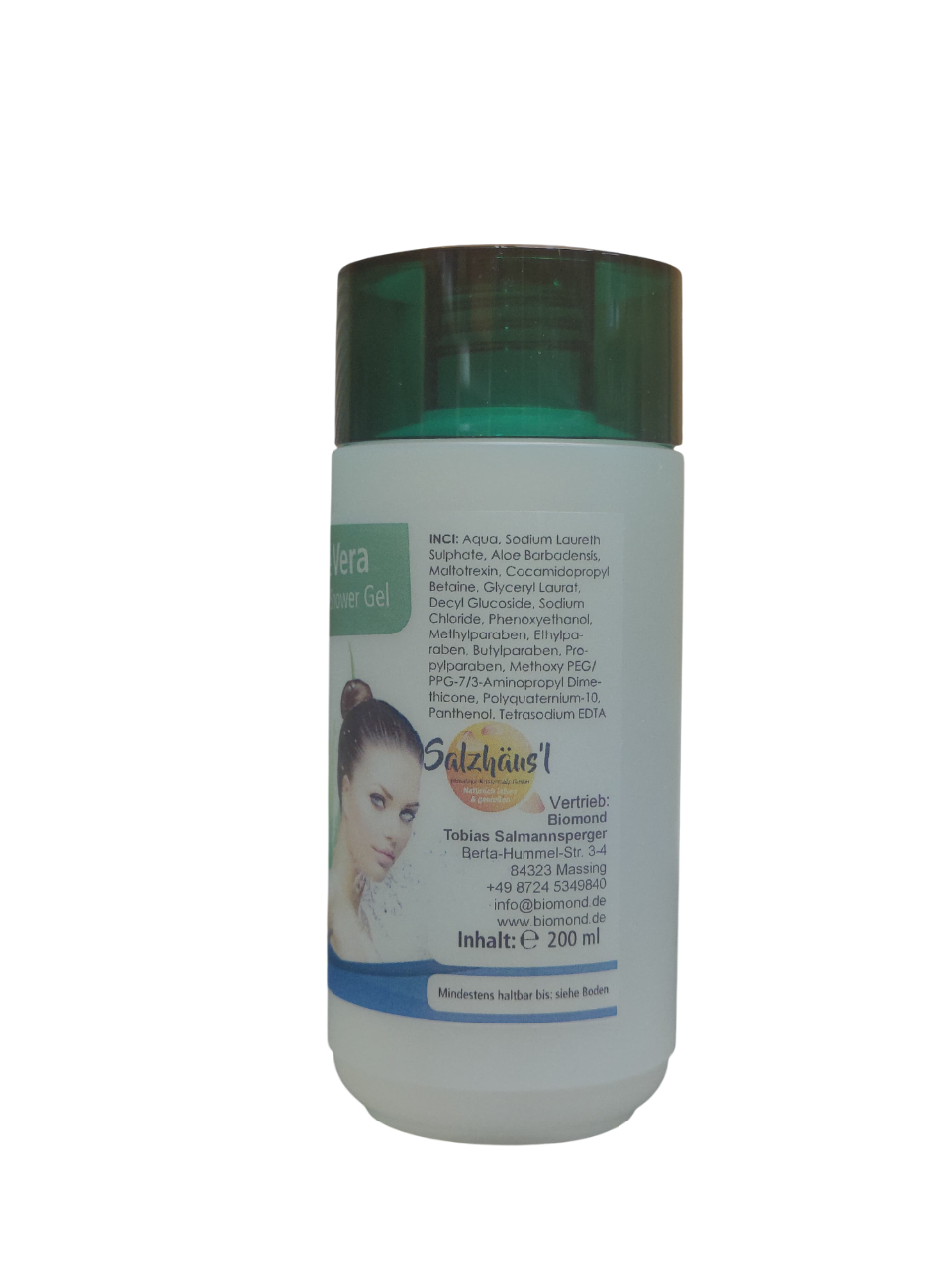 Aloe Vera Duschgel 200ml – milde Pflege für Haut & Haar, 20 % Aloe Vera